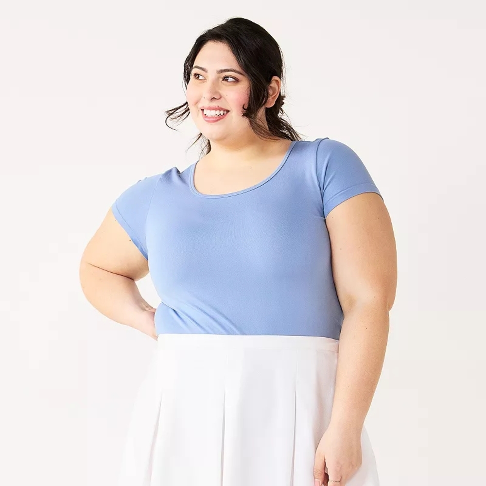 Juniors' Plus Size SO® Seamless Short Sleeve Bodysuit
